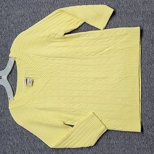 Faded Glory Cabled Sweater Women's Size L, Yellow